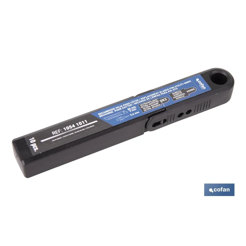 RECAMBIO 10 UDS. HOJA NEGRA SK2 65HRC PARA CÚTER 9 X 80 X 0,6 MM