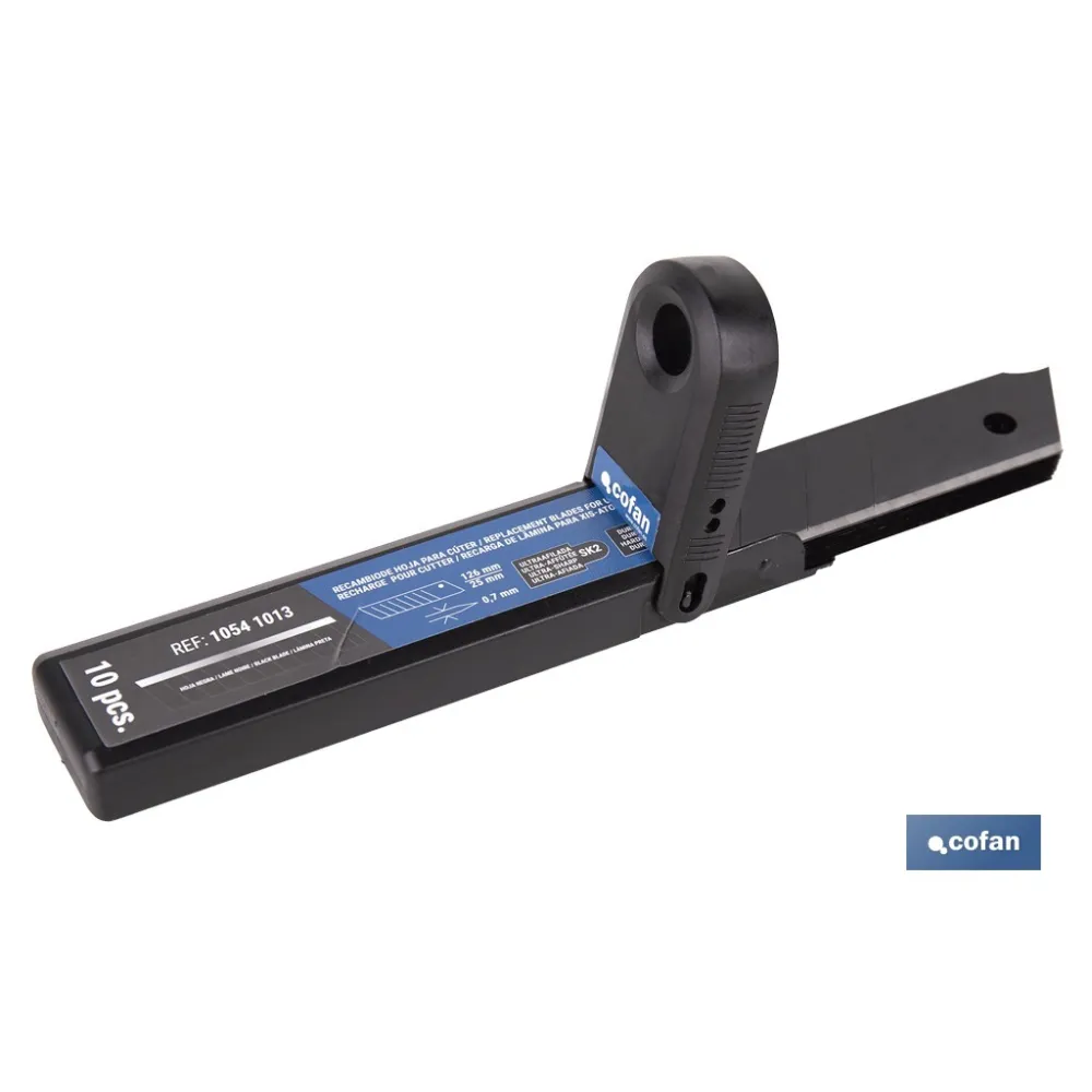RECAMBIO 10 UDS. HOJA NEGRA SK2 65HRC PARA CÚTER 25 X 126 X 0,7 MM