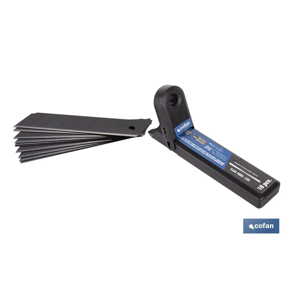 RECAMBIO 10 UDS. HOJA NEGRA SK2 65HRC PARA CÚTER 25 X 126 X 0,7 MM