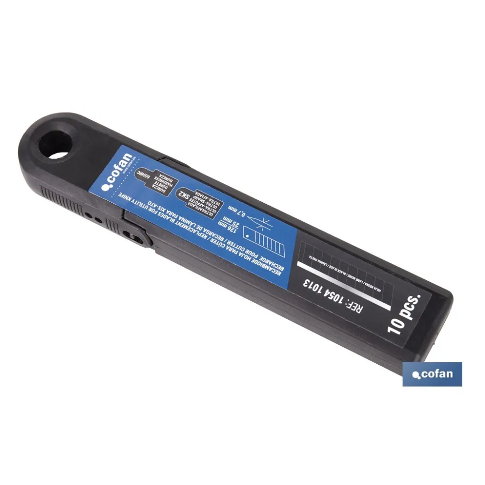 RECAMBIO 10 UDS. HOJA NEGRA SK2 65HRC PARA CÚTER 25 X 126 X 0,7 MM