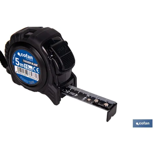 FLEXÓMETRO HOJA NEGRA DOBLE CARA 19 MM X 5 M