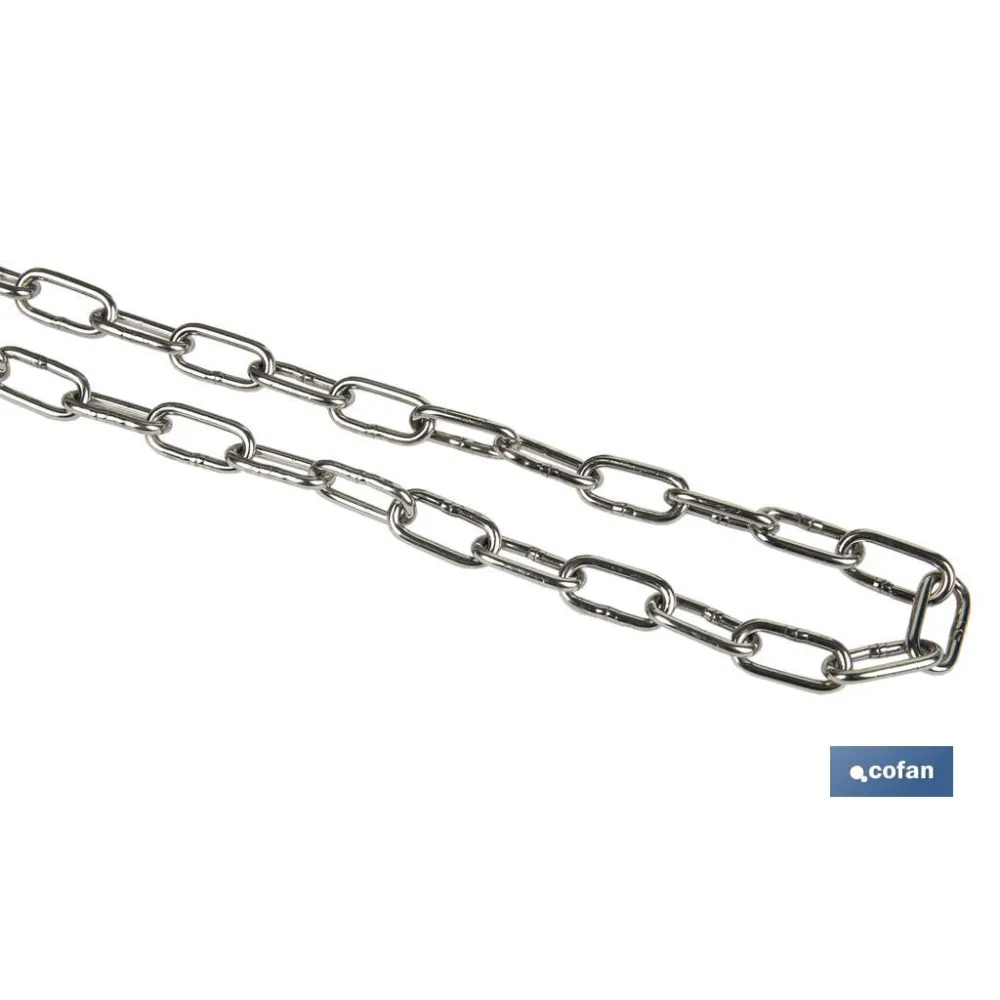 CADENA CALIBRADA DIN 766 M2 INOX A4 (METRO)