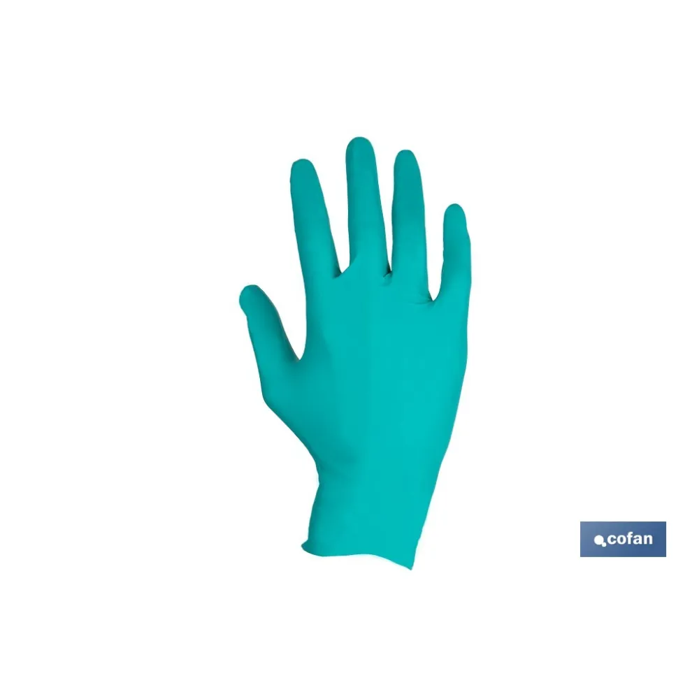 CAJA 100 UDS. GUANTES NITRILO VERDE COFAN PROTECCION FITOSANITARIOS T-L