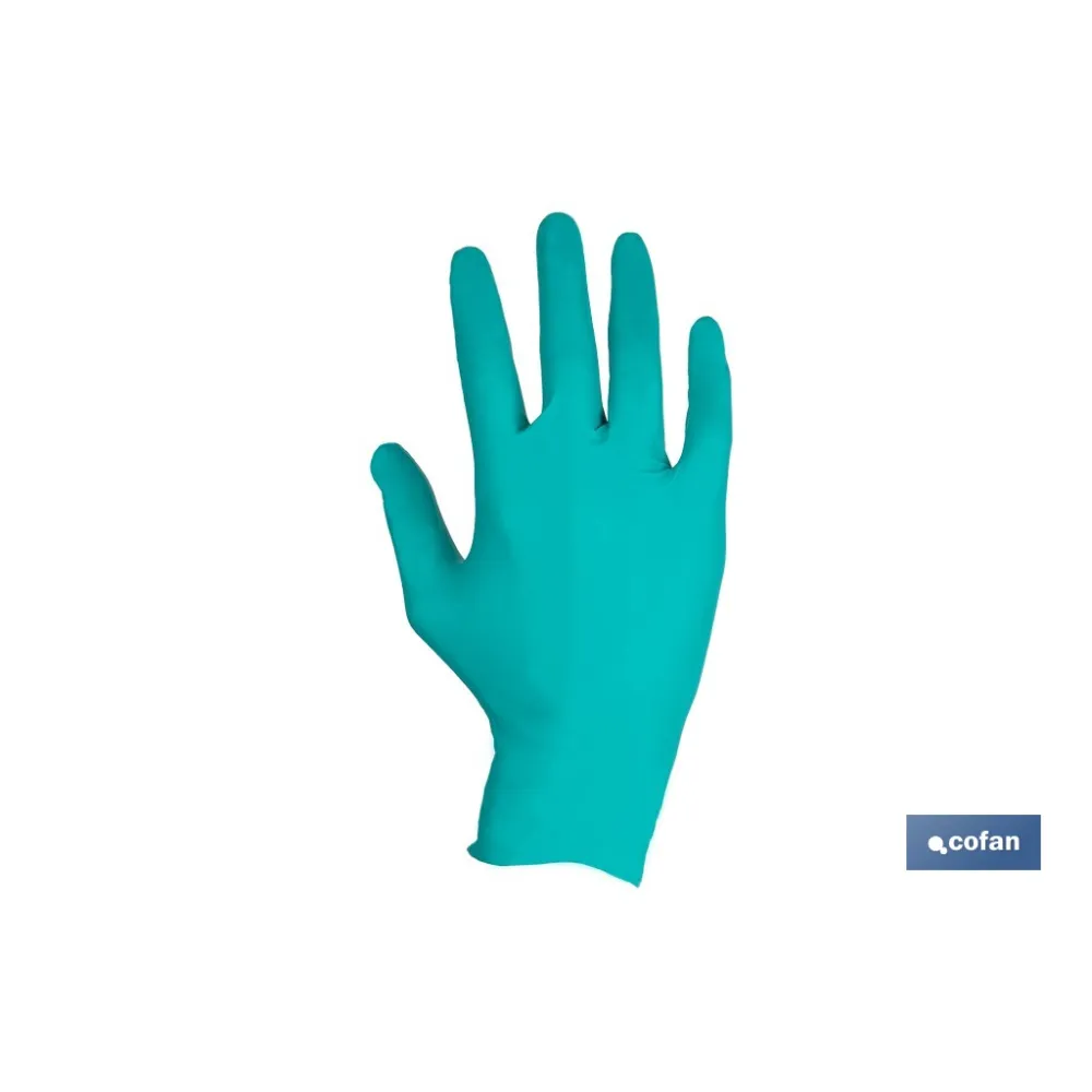 CAJA 100 UDS. GUANTES NITRILO VERDE COFAN PROTECCION FITOSANITARIOS T-M