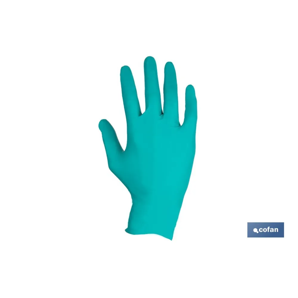 CAJA 100 UDS. GUANTES NITRILO VERDE COFAN PROTECCION FITOSANITARIOS T-S