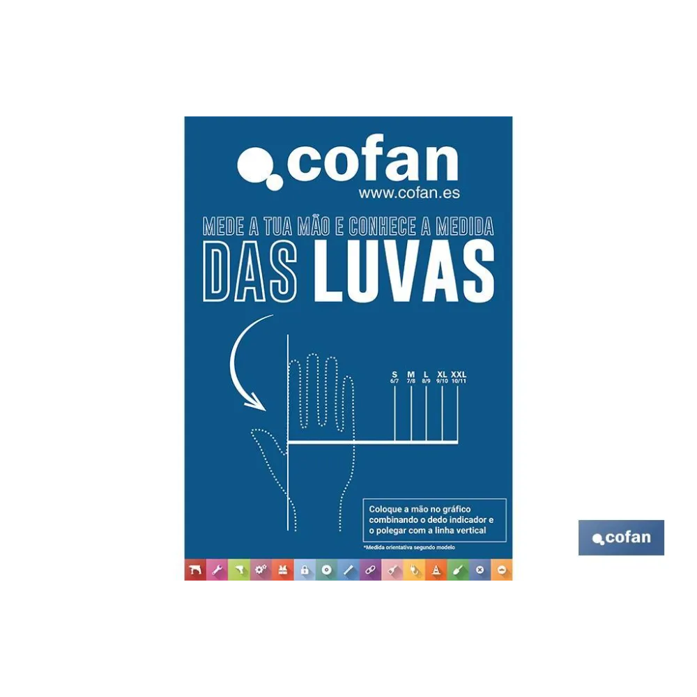 PÓSTER MAGNETIZADO 297x210 mm MEDIDOR DE TAMANHO DA LUVA