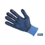 GUANTE IMPREGNADO CON PUNTOS AZULES DE NITRILO TALLA 11