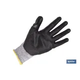 GUANTE ANTICORTE ULTRA LIGERO IMPREGNADO PU NEGRO T-11