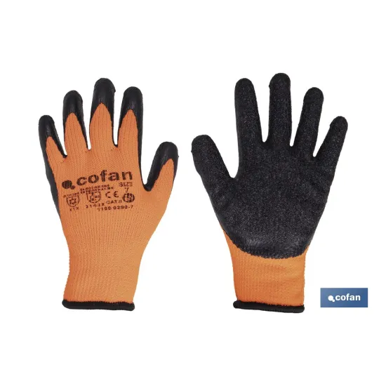 GUANTE NARANJA FLUOR CON REVESTIMIENTO LATEX TERMICO T-11