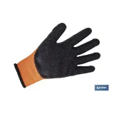 GUANTE NARANJA FLUOR CON REVESTIMIENTO LATEX TERMICO T-8 VENTA UNITARIA