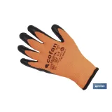 GUANTE NARANJA FLUOR CON REVESTIMIENTO LATEX TERMICO T-9