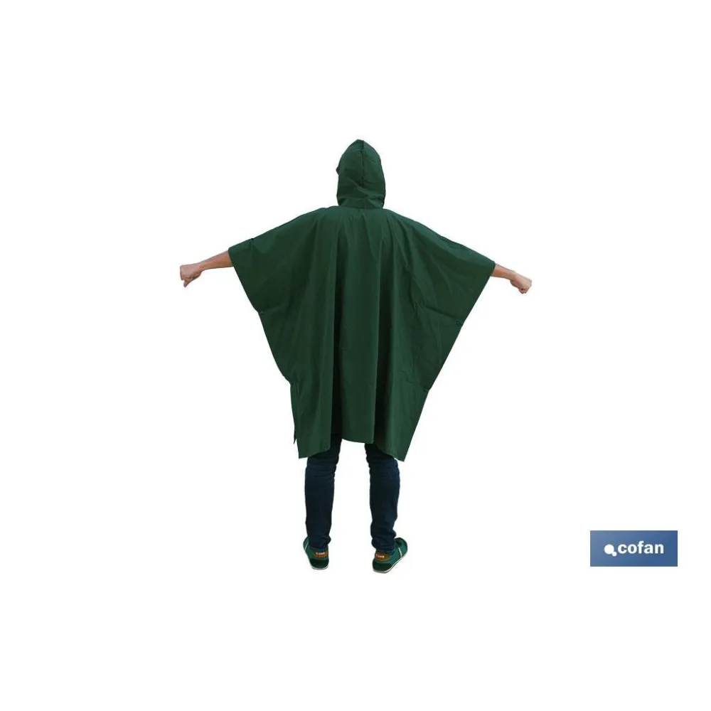 PONCHO DE AGUA VERDE PVC/POLIESTER TALLA ÚNICA