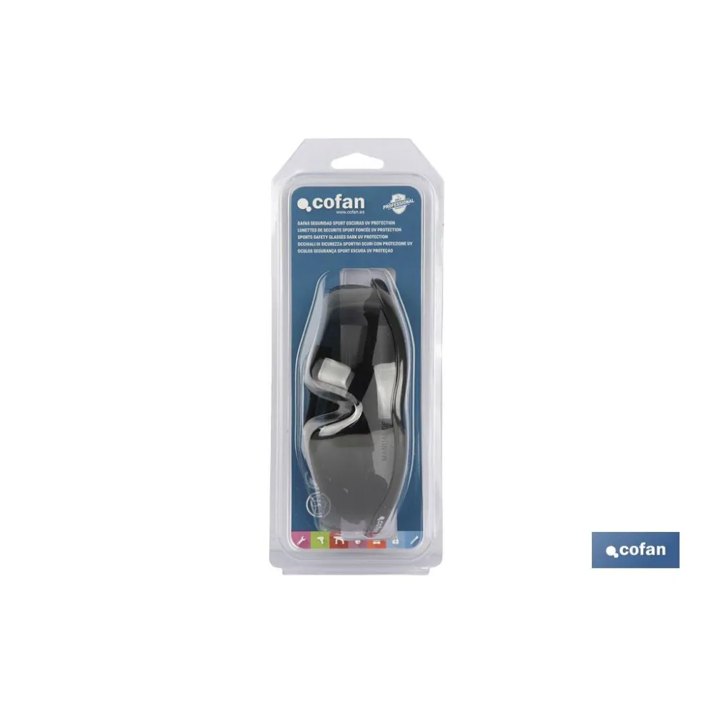 GAFAS SEGURIDAD SPORT OSCURA UV PROTECTION