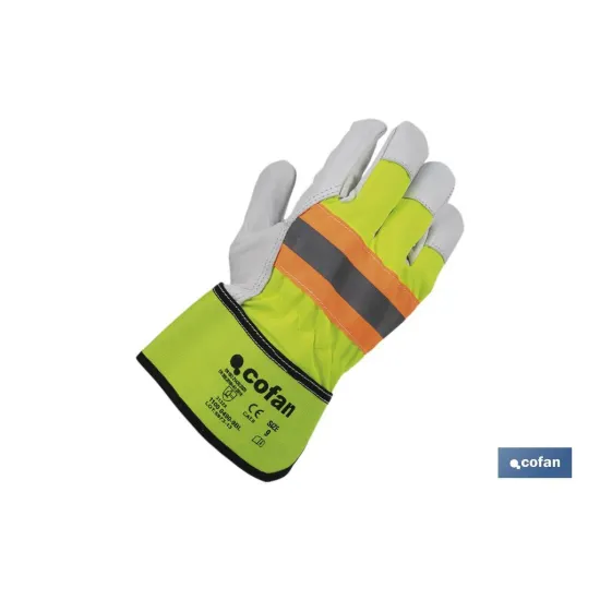 GUANTE VACUNO AMERICANO AMARILLO FLÚOR TALLA 11