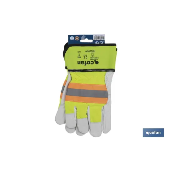 GUANTE VACUNO AMERICANO AMARILLO FLÚOR TALLA 9
