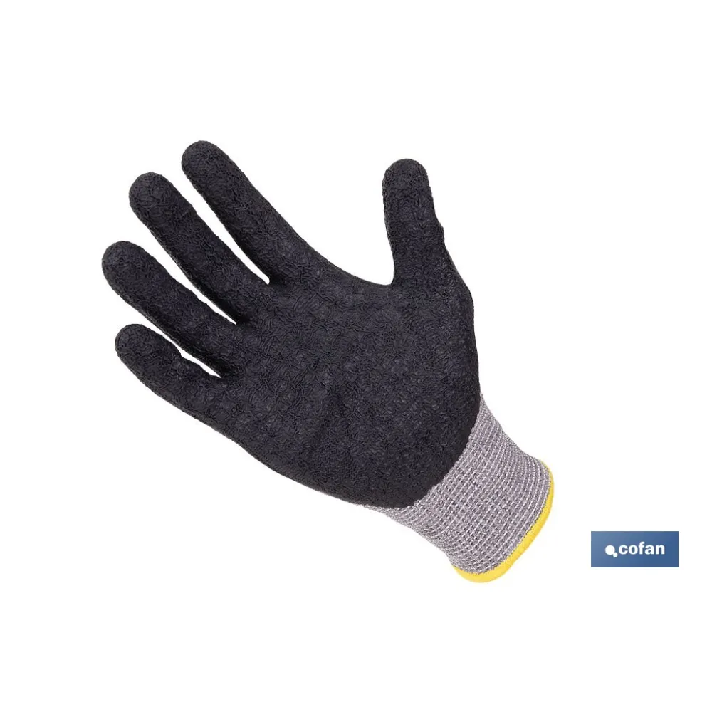 GUANTE ANTICORTE HPPE IMPREGNADO DE LATEX RUGOSO TALLA 10 VENTA UNITARIA