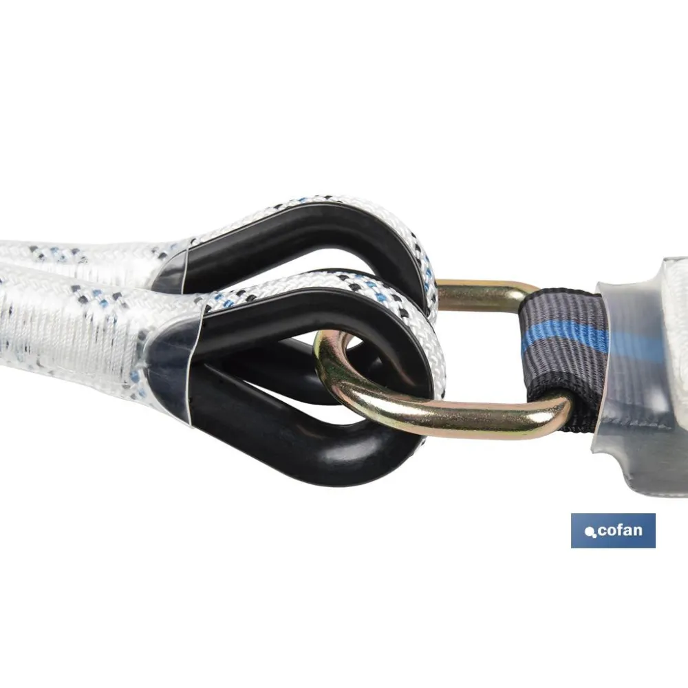 ESLINGA BIFURCADA DE CUERDA TRENZADA CON ABSORBEDOR DE ENERGÍA 1,50 M Y 2 GANCHOS