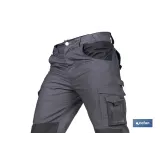 PANTALÓN DE TRABAJO HEIMDALL ELASTANO 280 G/M2 GRIS OSCURO CON DETALLES NEGROS TALLA 56