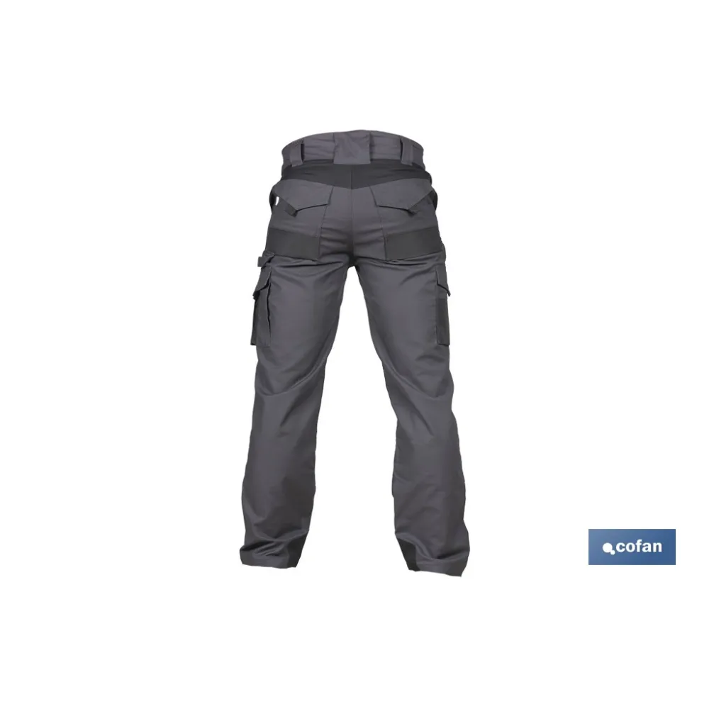 PANTALÓN DE TRABAJO HEIMDALL ELASTANO 280 G/M2 GRIS OSCURO CON DETALLES NEGROS TALLA 58