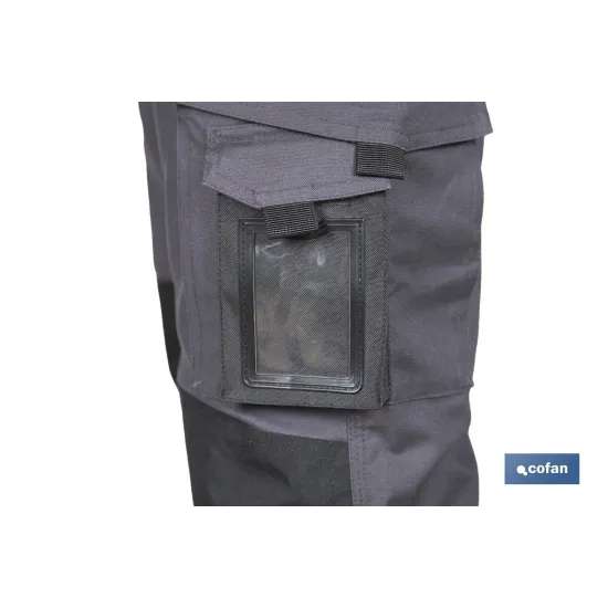 PANTALÓN DE TRABAJO HEIMDALL ELASTANO 280 G/M2 GRIS OSCURO CON DETALLES NEGROS TALLA 58