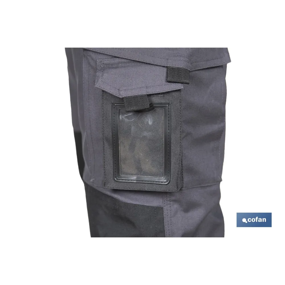 PANTALÓN DE TRABAJO HEIMDALL ELASTANO 280 G/M2 GRIS OSCURO CON DETALLES NEGROS TALLA 60