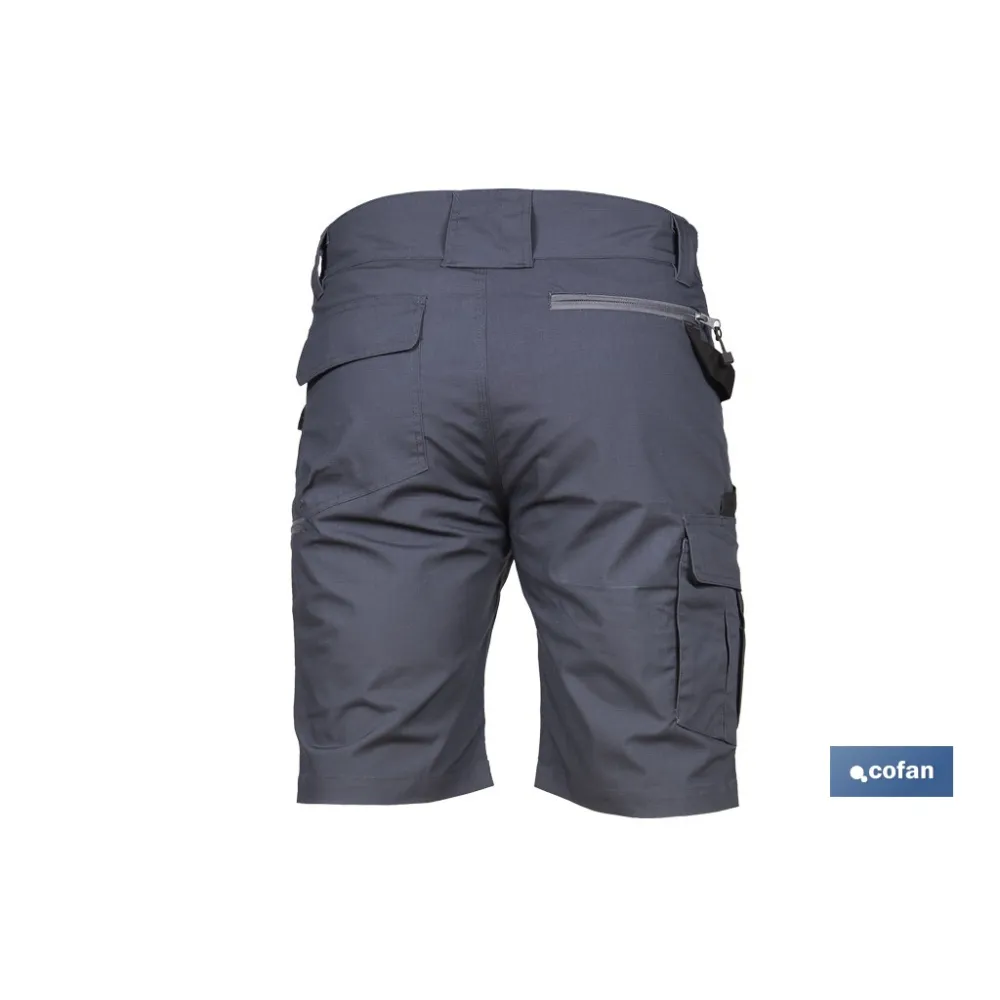 BERMUDAS DE TRABAJO FRIGG ELASTANO 215 G/M2 GRIS OSCURO CON DETALLES NEGROS TALLA 42