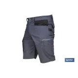 BERMUDAS DE TRABAJO FRIGG ELASTANO 215 G/M2 GRIS OSCURO CON DETALLES NEGROS TALLA 50