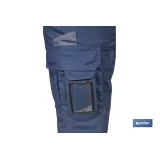BERMUDAS DE TRABAJO TYR ELASTANO 215 G/M2 AZUL MARINO CON DETALLES GRISES TALLA 38