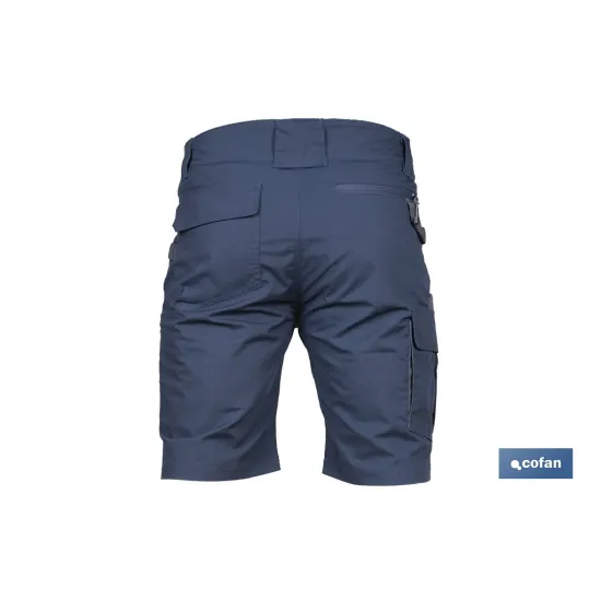 BERMUDAS DE TRABAJO TYR ELASTANO 215 G/M2 AZUL MARINO CON DETALLES GRISES TALLA 60
