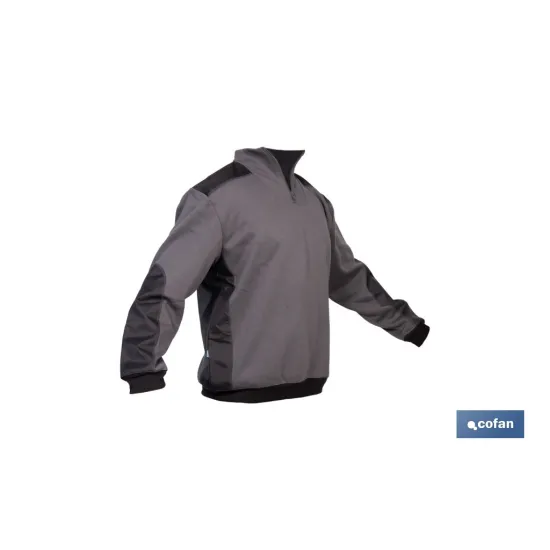SUDADERA RANGER CUELLO CREMALLERA 280GMS GRIS-NEGRO T-L