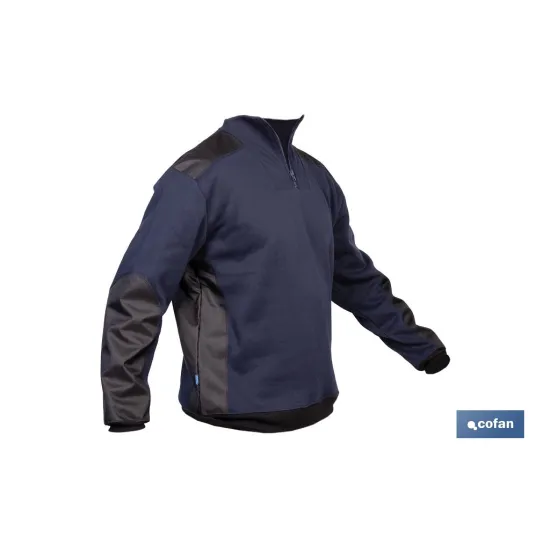 SUDADERA RANGER CUELLO CREMALLERA 280GMS AZUL-NEGRO T-M