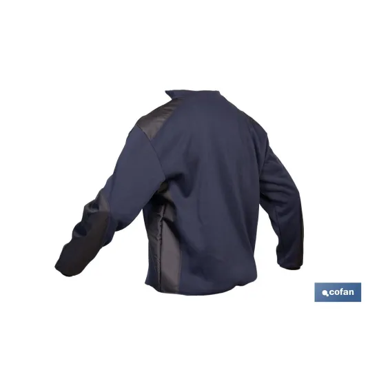 SUDADERA RANGER CUELLO CREMALLERA 280GMS AZUL-NEGRO T-S
