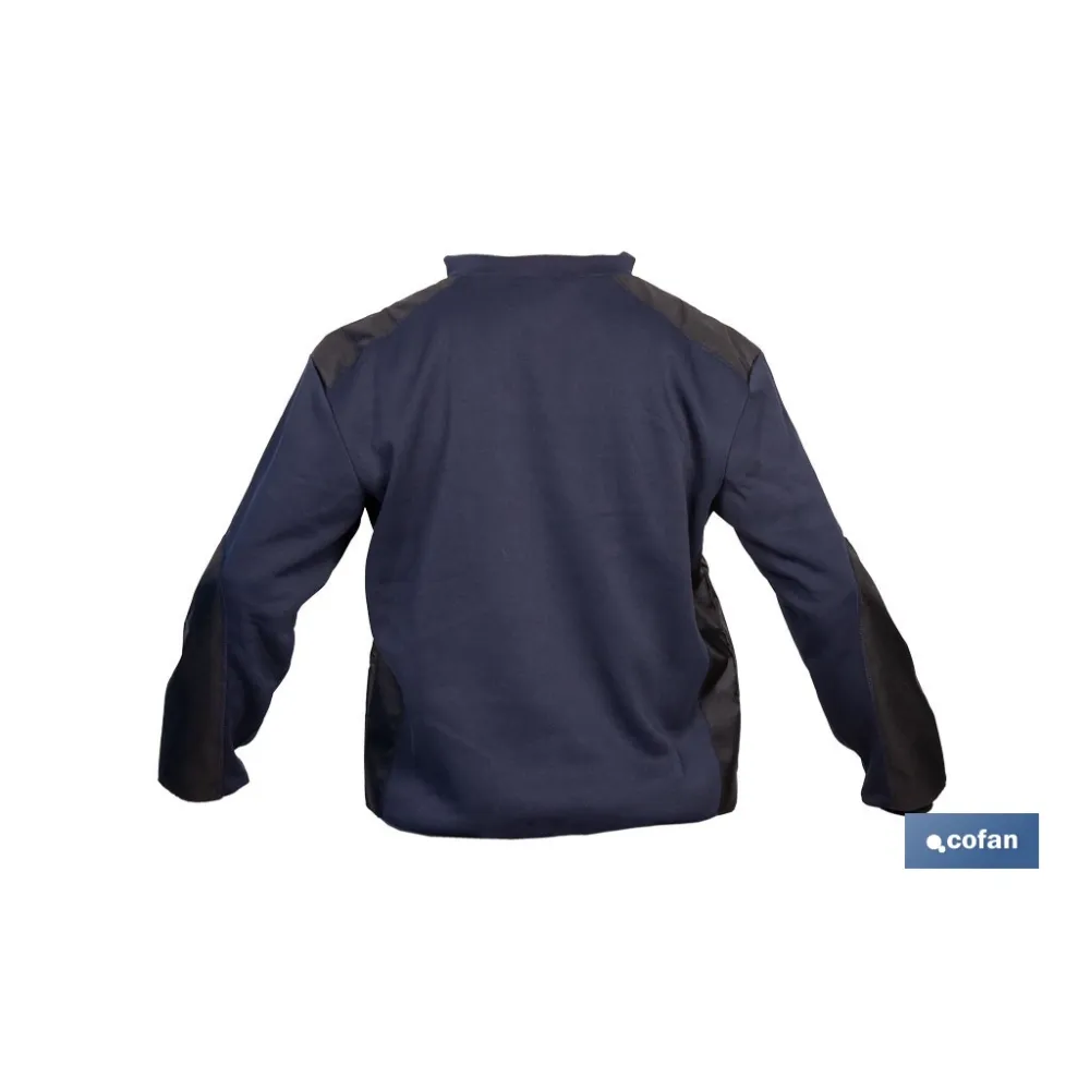 SUDADERA RANGER CUELLO CREMALLERA 280GMS AZUL-NEGRO T-XXL