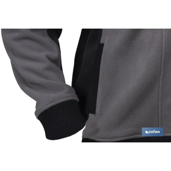 CHAQUETA POLAR MODELO WALKER 370 G/M GRIS-NEGRO TALLA M