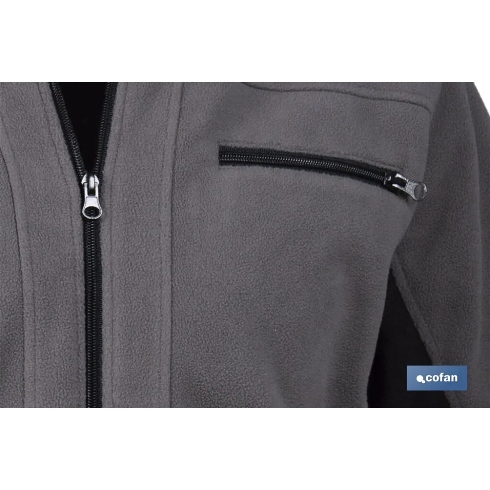 CHAQUETA POLAR MODELO WALKER 370 G/M GRIS-NEGRO TALLA S