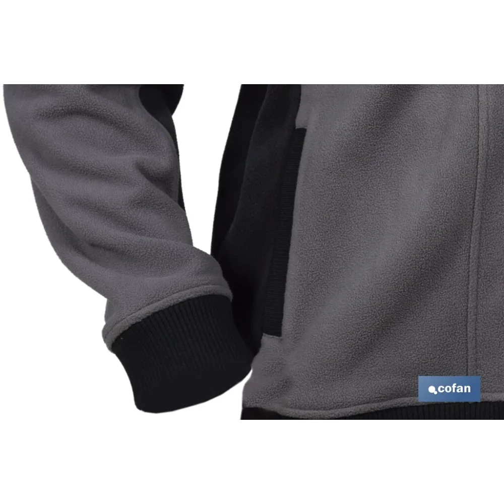 CHAQUETA POLAR MODELO WALKER 370 G/M GRIS-NEGRO TALLA XL