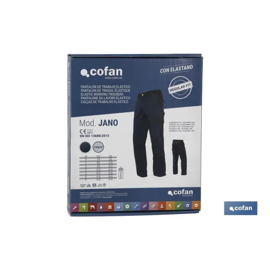 PANTALON TRAB. FLEX. JANO REGULAR FIT MAR/NEGRO T-58