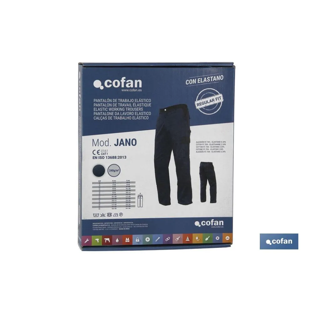 PANTALON TRAB. FLEX. JANO REGULAR FIT MAR/NEGRO T-60