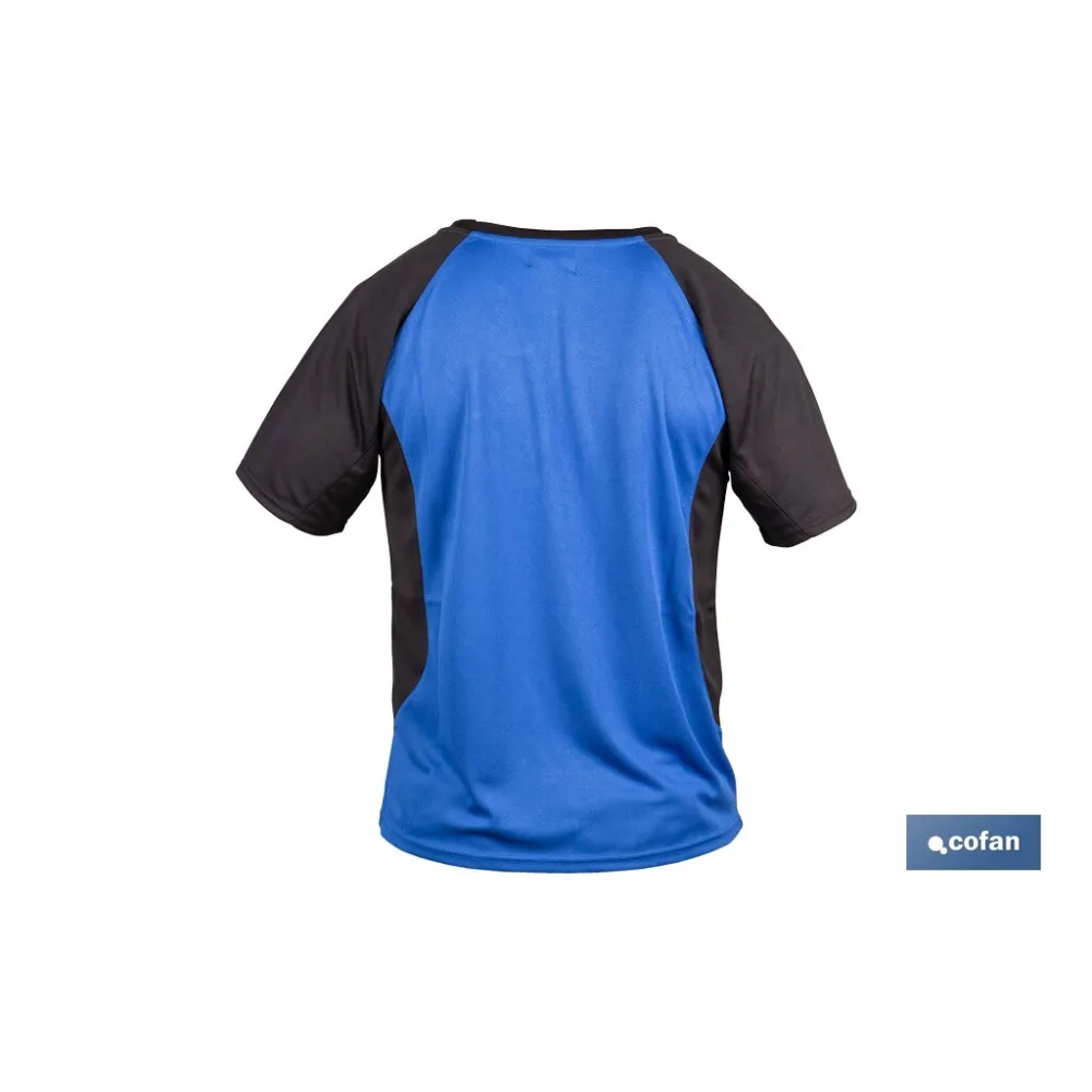 CAMISETA TRANSPIRABLE MODELO PILOTE AZUL-NEGRA 160 g/m2 TALLA-XXL