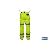 PANTALÓN DE ALTA VISIBILIDAD MODELO SIRIO AMARILLO Y AZUL MARINO TALLA M