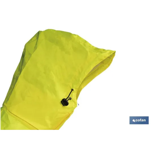 CHAQUETA DE LLUVIA DE ALTA VISIBILIDAD MODELO SAGITARIO AMARILLA Y AZUL TALLA S