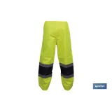 PANTALÓN DE LLUVIA DE ALTA VISIBILIDAD MODELO BELLATRIX AMARILLA Y AZUL TALLA S