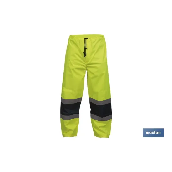 PANTALÓN DE LLUVIA DE ALTA VISIBILIDAD MODELO BELLATRIX AMARILLA Y AZUL TALLA XL