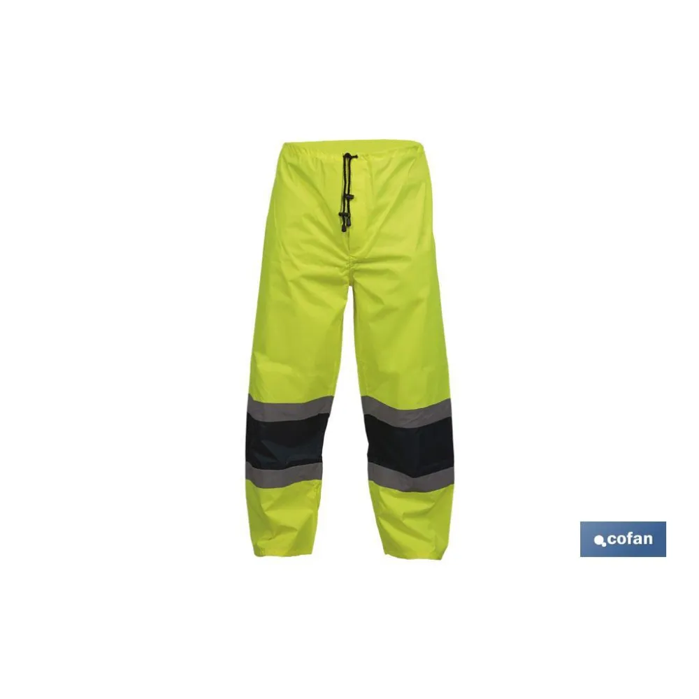 PANTALÓN DE LLUVIA DE ALTA VISIBILIDAD MODELO BELLATRIX AMARILLA Y AZUL TALLA XXXL
