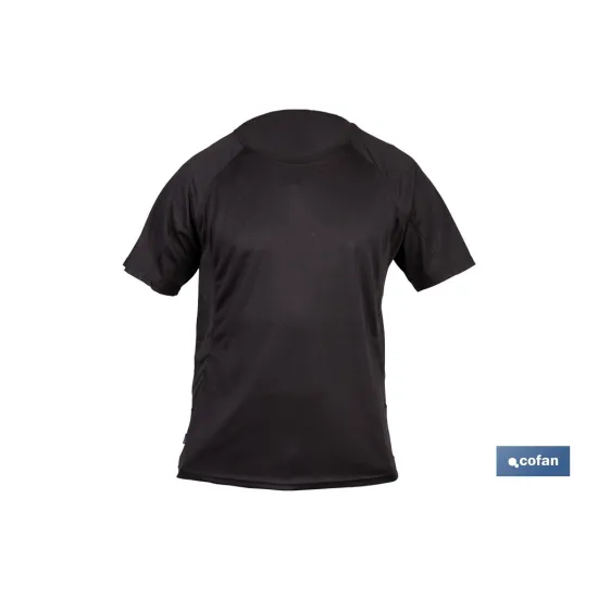 CAMISETA TRANSPIRABLE MODELO PILOTE NEGRA 160 g/m2 TALLA-L