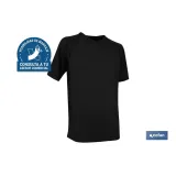 CAMISETA TRANSPIRABLE MODELO PILOTE NEGRA 160 g/m2 TALLA-S