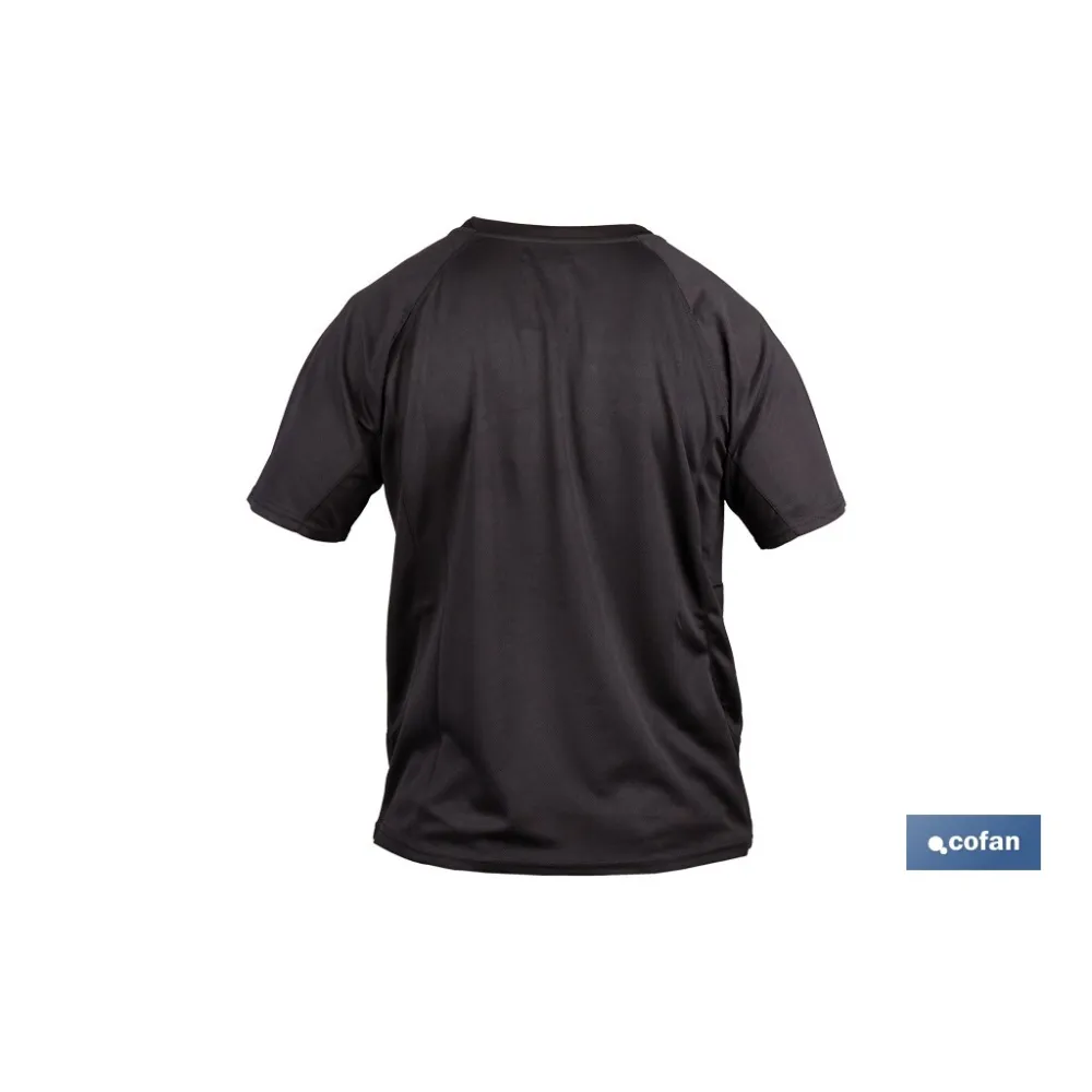 CAMISETA TRANSPIRABLE MODELO PILOTE NEGRA 160 g/m2 TALLA-XL