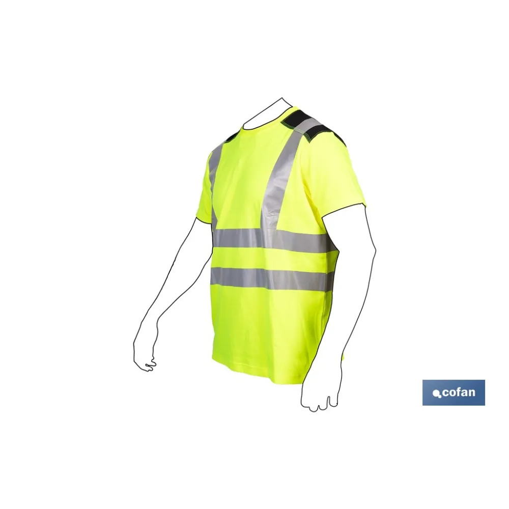 CAMISETA DE ALTA VISIBILIDAD MODELO ATLAS AMARILLA Y NEGRA TALLA S
