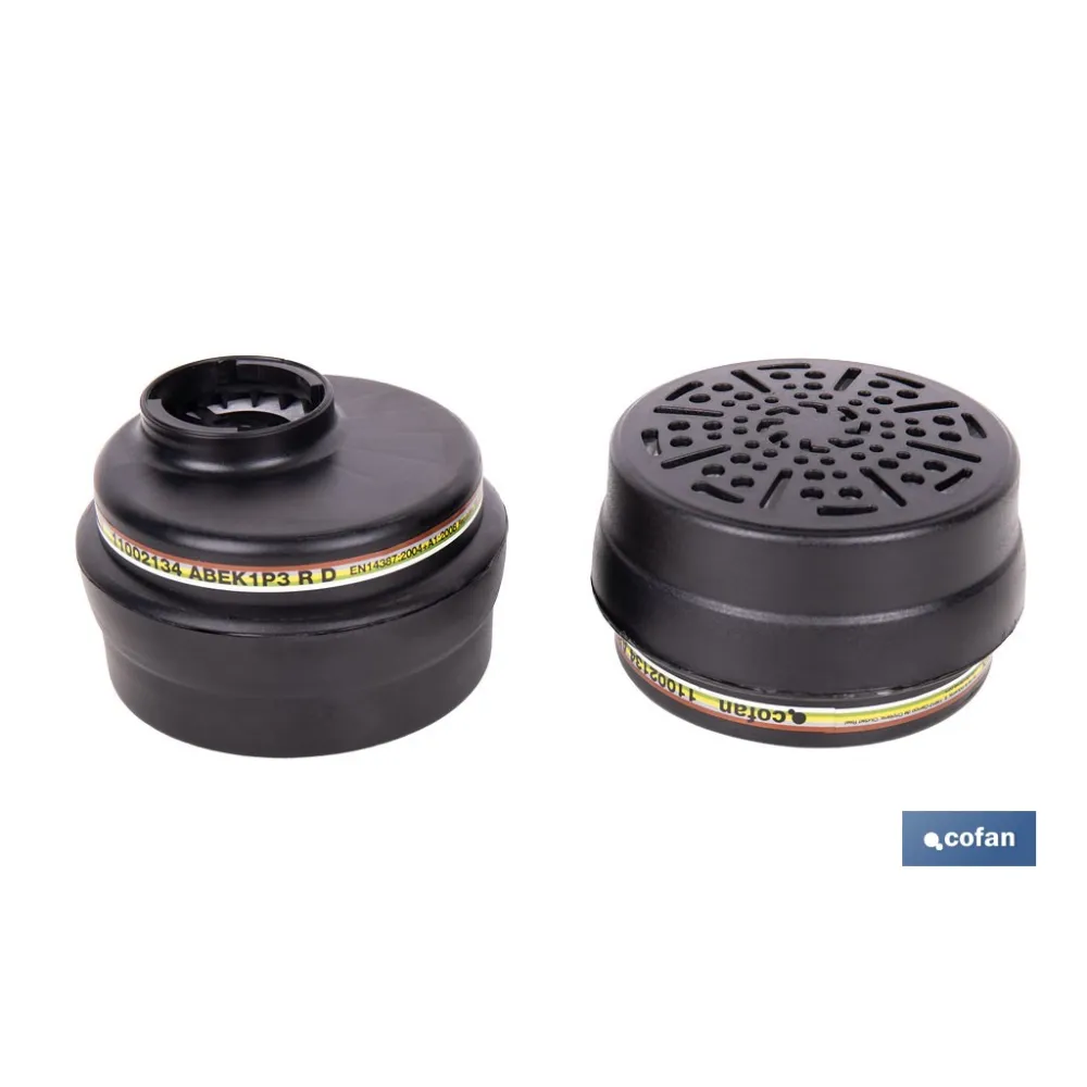 SET DE 2 FILTROS TIPO ABEK1P3 (ADAPTABLES A MÁSCARA FACIAL)