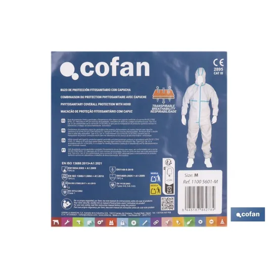 BUZO C/CAPUCHA FITOSANITARIOS ISO 27065 TALLA M